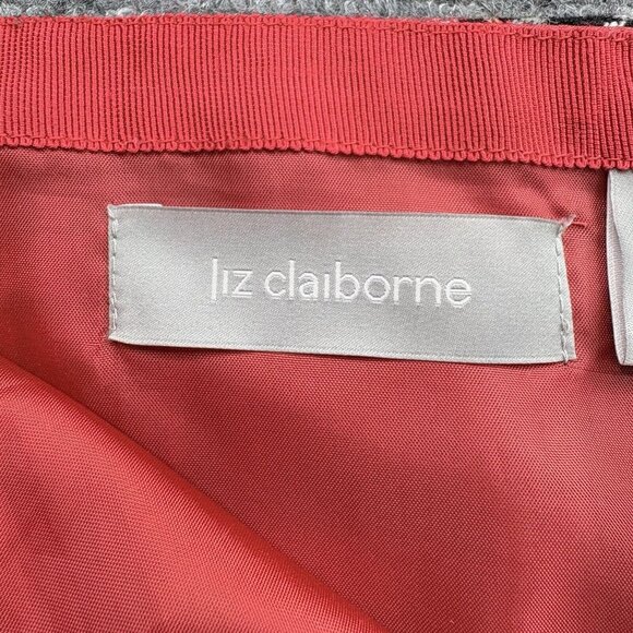 Liz Claiborne Skirt Womens 10 Red Gray Tartan Plaid Academia Preppy Schoolgirl - Picture 2 of 11